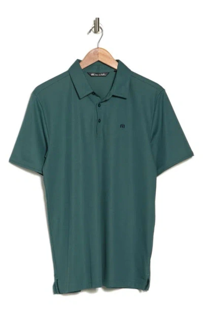 Travis Mathew Excursion Knit Polo In Silver Pine