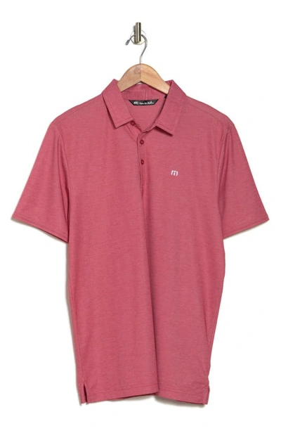 Travis Mathew Excursion Knit Polo In Heather Cardinal