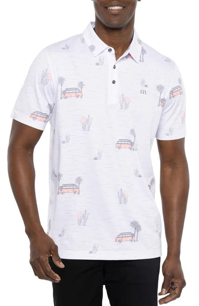 Travis Mathew Travismathew Four Wheeling Piqué Polo In White