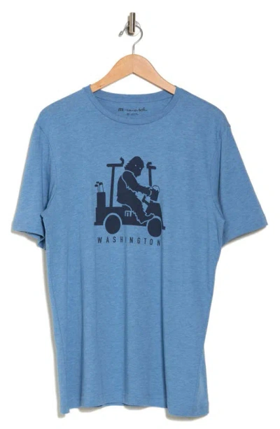 Travis Mathew Hoppy Days Graphic T-shirt In Heather Blue