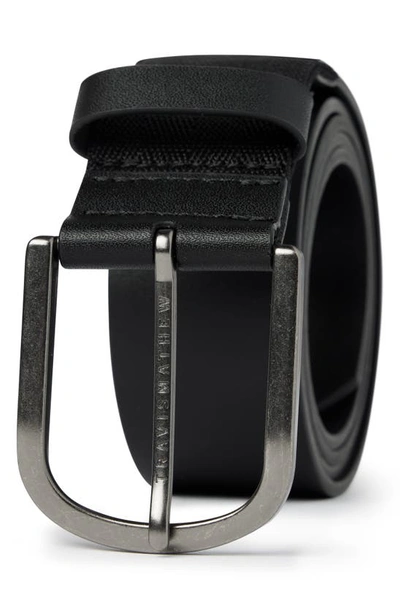 Travis Mathew Jinx 2.0 Leather Belt In Black