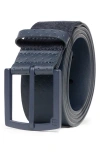 Travis Mathew Pilatus 2.0 Leather Belt In Blue Nights