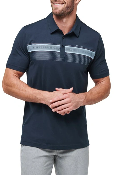 Travis Mathew State Of The Art Stripe Piqué Golf Polo In Total Eclipse