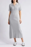 Treasure & Bond Polo Rib Cotton Blend Sweater Dress In Grey Heather