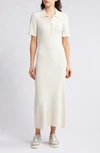 Treasure & Bond Polo Rib Cotton Blend Sweater Dress In Ivory Dove