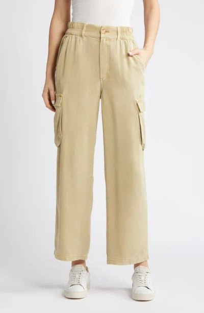 Treasure & Bond Straight Leg Cargo Pants In Beige Khaki