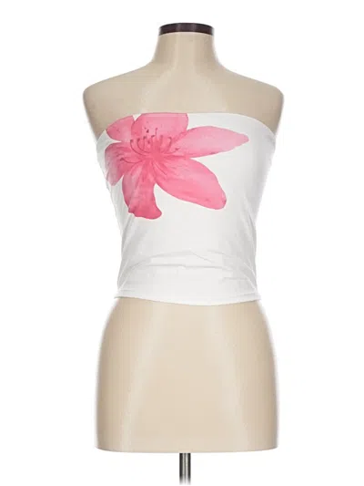 Pre-owned Trendy Queen Tube Top White Strapless Neckline Tops