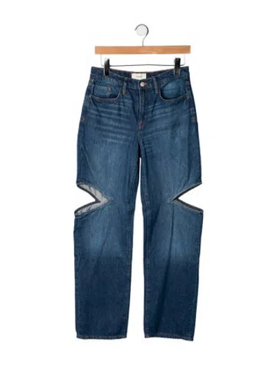 Pre-owned Triarchy High-rise Straight Leg Jeans In Blue