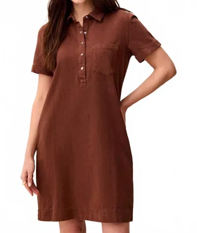 Tribal Pop Over Shirt Dress In Rustic Brown