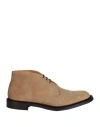 Tricker's Man Ankle Boots Camel Size 8.5 Leather In Beige