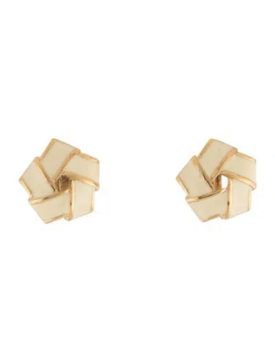 Pre-owned Trifari Enamel Clip-on Earrings In Multicolor