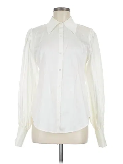 Pre-owned Trina Turk Long Sleeve Blouse In Ivory
