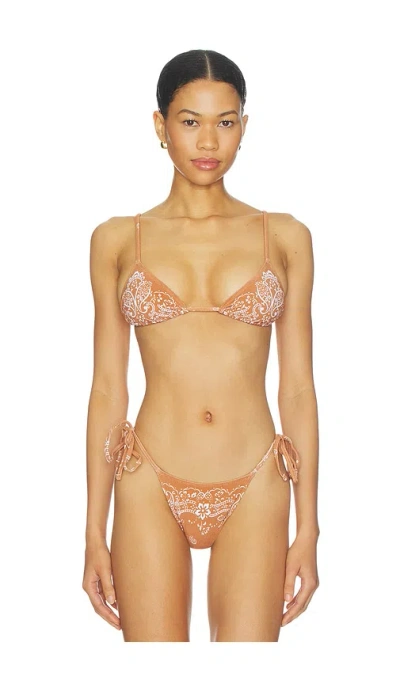 Tropic Of C X Revolve Equator Bikini Top In Camel Bandana
