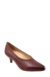 Trotters Kimber Kitten Heel Pump In Dark Red