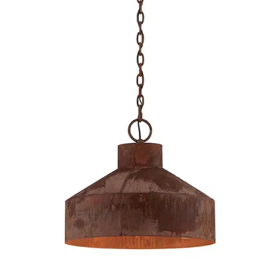 Troy Rise And Shine 18" Wide Rust Patina 3-light Pendant In Brown