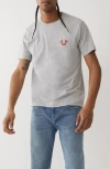 True Religion Brand Jeans Buddha Logo Seal Graphic T-shirt In Heather Grey