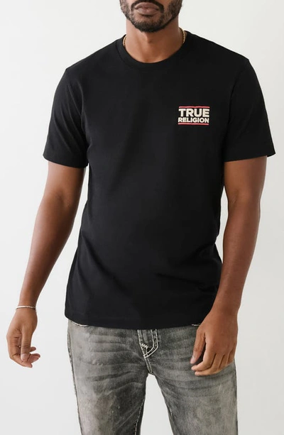 True Religion Brand Jeans Half Buddha Tr Cotton Crew T-shirt In Jet Black