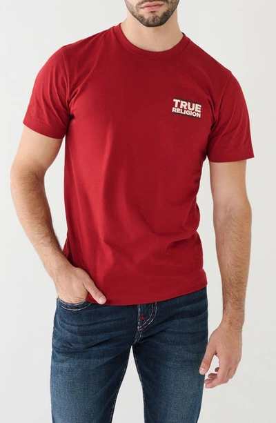 True Religion Brand Jeans Half Buddha Tr Cotton Crew T-shirt In Red