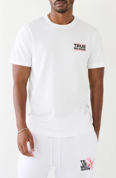 True Religion Brand Jeans Half Buddha Tr Cotton Crew T-shirt In White