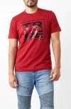 True Religion Brand Jeans Shattered Tr Cotton Crew Graphic T-shirt In Red Dahlia