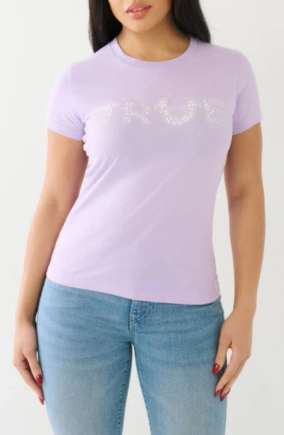 True Religion Brand Jeans Studded Logo Graphic T-shirt In Viola