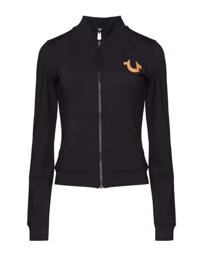 True Religion Woman Sweatshirt Black Size S Polyester, Elastane