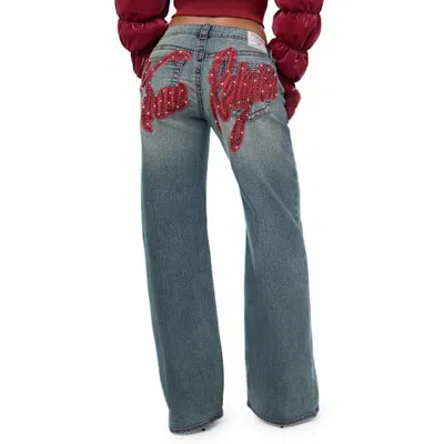 True Religion Women's Bobbi Crystal Baggy Jean In Blue