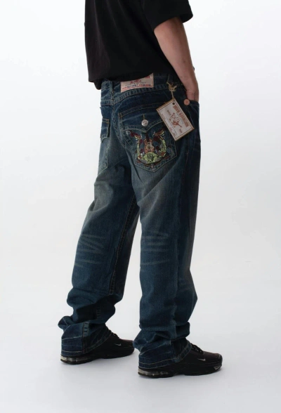 Pre-owned True Religion X Vintage New True Religion Jeans Denim Faded Pants Y2k Hype In Blue