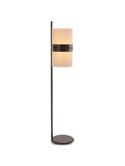 Trussardi Cylindrical-shade Floor Lamp In Brown