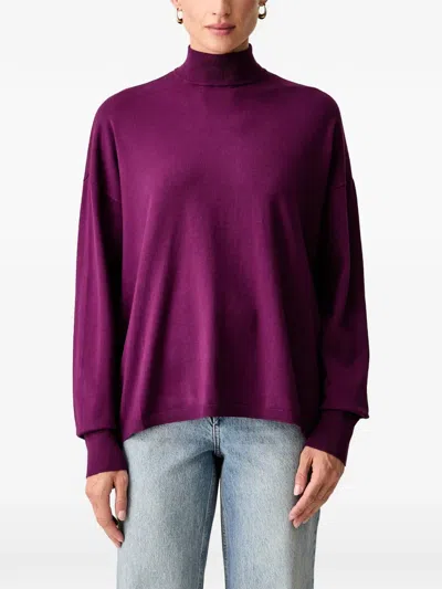 Trussardi High-neck Drop-shoulder Sweater In Neutral