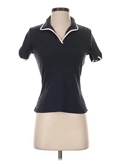Pre-owned Truth By Republic Short Sleeve Top Black Collared Neckline Tops