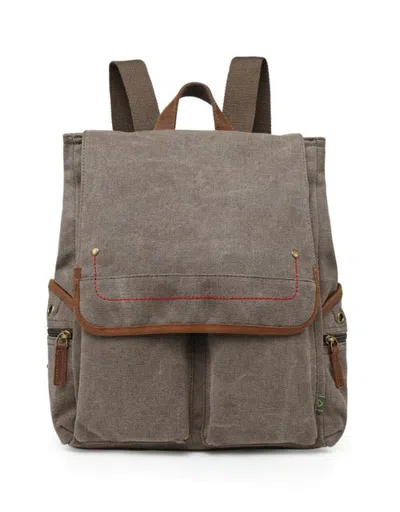 Tsd Brand Atona Canvas Flap Laptop Backpack In Gray