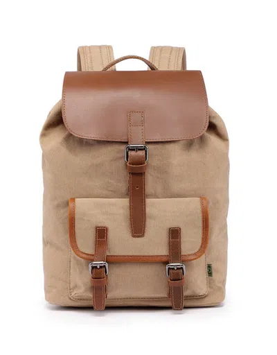 Tsd Brand Bigleaf Canvas Drawstring Backpack In Brown