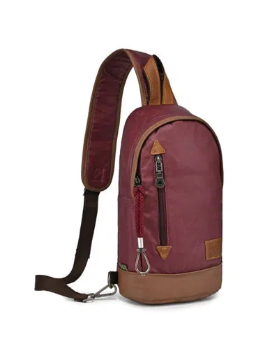 Tsd Brand City Light Coated Canvas Sling Bag In Brown