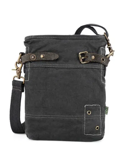 Tsd Brand Coastal Canvas Zip Crossbody Bag In Gray