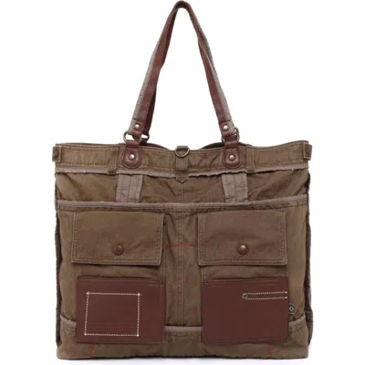 Tsd Brand Lake Toya Canvas Convertible Tote In Brown