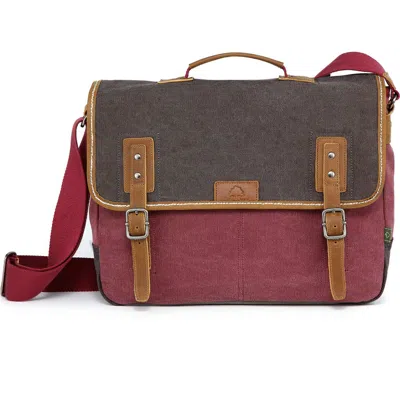 Tsd Brand Mountain Wood Canvas Flap Messenger Bag In Multi
