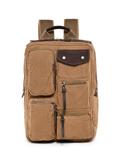 Tsd Brand Ridge Valley Canvas Laptop Backpack In Brown