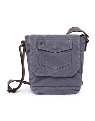 Tsd Brand Spring Palm Canvas Pocket Crossbody Bag In Blue