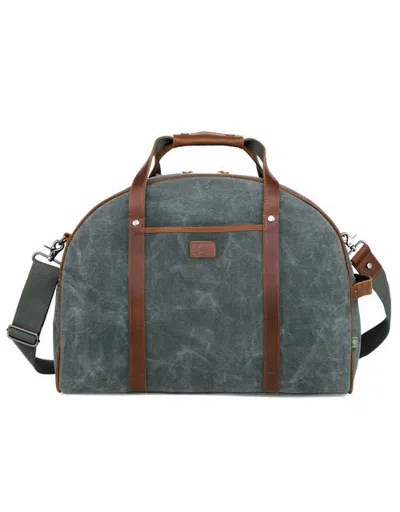 Tsd Brand Stone Creek Waxed Canvas Travel Bag In Blue