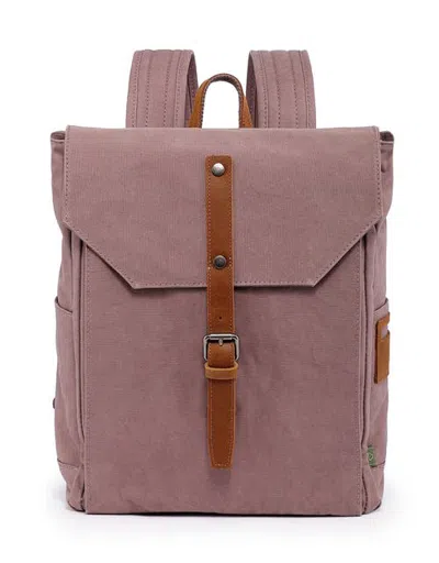 Tsd Brand Sunny Trail Canvas Laptop Backpack In Pink