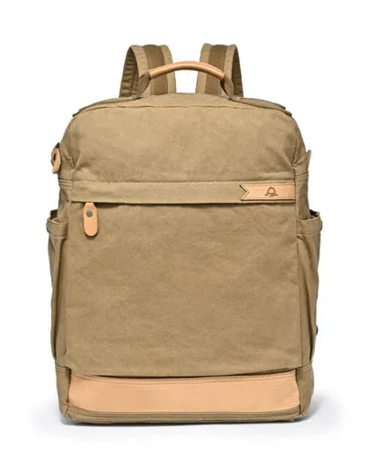 Tsd Brand Tilia Canvas Double Compartment Backpack In Brown