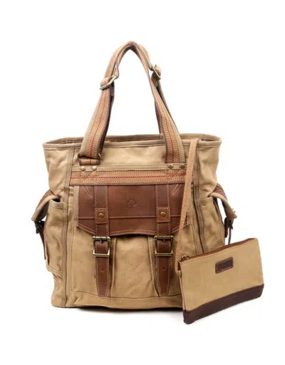 Tsd Brand Turtle Ridge Canvas Organizer Tote In Gold