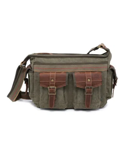 Tsd Brand Turtle Ridge Canvas Pocket Messenger Bag In Brown