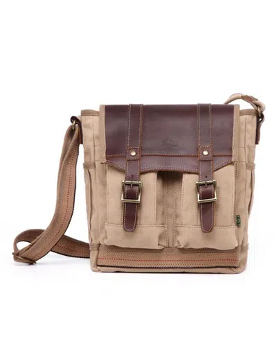 Tsd Brand Turtle Ridge Four Pocket Canvas Crossbody Bag In Brown