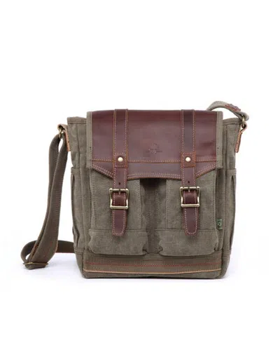 Tsd Brand Turtle Ridge Four Pocket Canvas Crossbody Bag In Gray