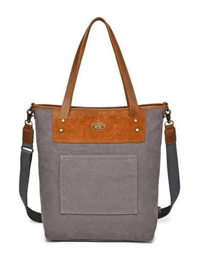 Tsd Brand Valley Oak Canvas Convertible Laptop Tote In Gray