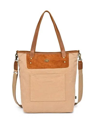 Tsd Brand Valley Oak Canvas Convertible Laptop Tote In Brown