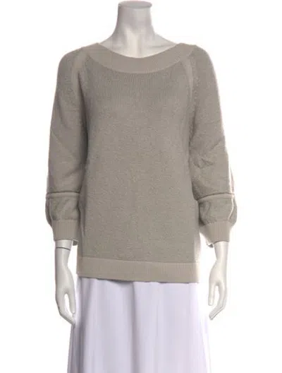 Pre-owned Tse Bateau Neckline Sweater In Grey