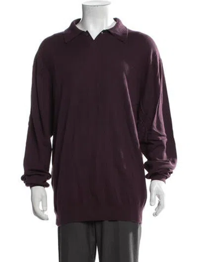 Pre-owned Tse Cashmere Collar Polo Sweater In Purple